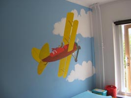 Airplane on wall