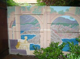 Garden wall mural detail