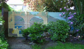 garden wall mural